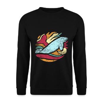 Gutmütiger Dugong Meeresbewohner - Unisex Pullover - Schwarz - Vorne - Alina (178cm) & Michal (187cm)
