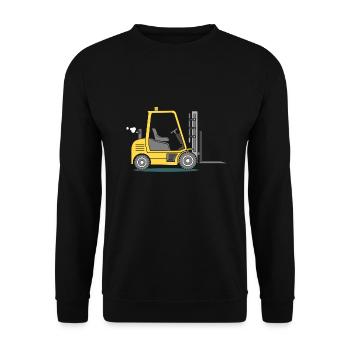 Gabelstapler Stapler - Unisex Pullover - Schwarz - Vorne - Alina (178cm) & Michal (187cm)