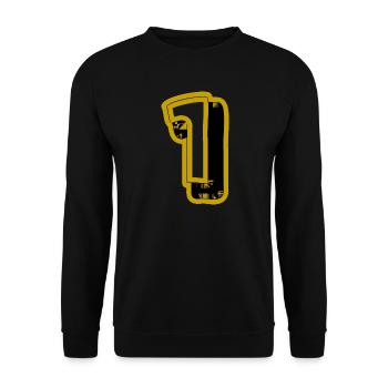 1. 1 JAHR. 1. JAHRESTAG. 1 JAHR GEBURTSTAG - Unisex Pullover - Schwarz - Vorne - Alina (178cm) & Michal (187cm)