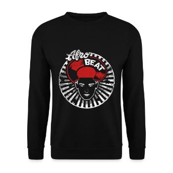 Pulsierender Afro Beat Rhythmus - Unisex Pullover - Schwarz - Vorne - Alina (178cm) & Michal (187cm)
