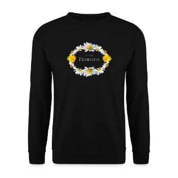 Flowers - Unisex Pullover - Schwarz - Vorne - Alina (178cm) & Michal (187cm)