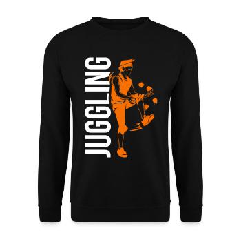 Witziger Jongleur Kindergeburtstag - Unisex Pullover - Schwarz - Vorne - Alina (178cm) & Michal (187cm)