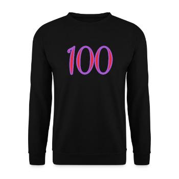 100. 100 JAHRE. 100-JÄHRIGES JUBILÄUM. 100. GEBURTSTAG - Unisex Pullover - Schwarz - Vorne - Alina (178cm) & Michal (187cm)