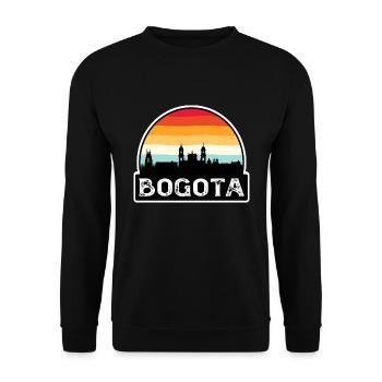 Bogota Kolumbien Flagge Skyline Reisesouvenir - Unisex Pullover - Schwarz - Vorne - Alina (178cm) & Michal (187cm)