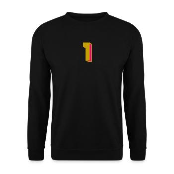 1. 1 JAHR. 1. JAHRESTAG - Unisex Pullover - Schwarz - Vorne - Alina (178cm) & Michal (187cm)
