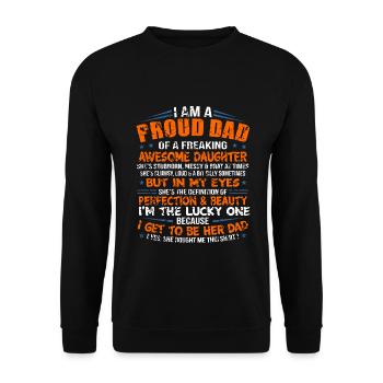 Proud Dad - Unisex Pullover - Schwarz - Vorne - Alina (178cm) & Michal (187cm)