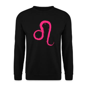Löwe Leo Sternzeichen Design Symbol Rosa Pink - Unisex Pullover - Schwarz - Vorne - Alina (178cm) & Michal (187cm)