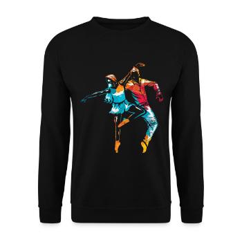 Energiegeladener Jazz Tanzabend - Unisex Pullover - Schwarz - Vorne - Alina (178cm) & Michal (187cm)