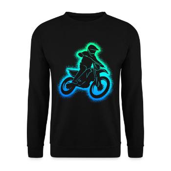 Dirt Bike Motorrad Dirtbike Jungen Motocross - Unisex Pullover - Schwarz - Vorne - Alina (178cm) & Michal (187cm)