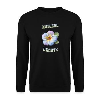 Natural Beauty – Blossom Art - Unisex Pullover - Schwarz - Vorne - Alina (178cm) & Michal (187cm)
