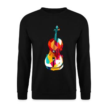 Polygonaler Cellist Konzertsaal - Unisex Pullover - Schwarz - Vorne - Alina (178cm) & Michal (187cm)