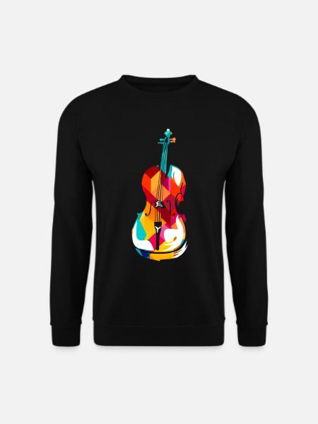 Polygonaler Cellist Konzertsaal - Unisex Pullover - Schwarz