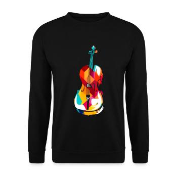 Polygonaler Cellist Konzertsaal - Unisex Pullover - Schwarz - Vorne - Alina (178cm) & Michal (187cm)