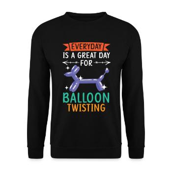 Jeder Tag ist ein großartiger Tag für Ballonverdre - Unisex Pullover - Schwarz - Vorne - Alina (178cm) & Michal (187cm)