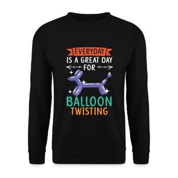 Jeder Tag ist ein großartiger Tag für Ballonverdre - Unisex Pullover - Schwarz - Vorne - Alina (178cm) & Michal (187cm)