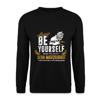 Verschmuste Neva Maskerade Edelkatze - Unisex Pullover - Schwarz - Vorne - Alina (178cm) & Michal (187cm)