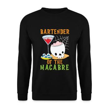 Barkeeper des Makabren Barkeeper Halloween - Unisex Pullover - Schwarz - Vorne - Alina (178cm) & Michal (187cm)