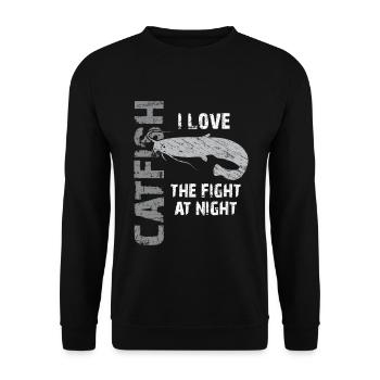 Catfish Fishing Sport Fishing Strong Fish - Unisex Sweatshirt - black - Front - Alina (178cm) & Michal (187cm)
