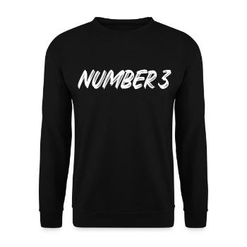 Number 3 - three - third - third - 3 - number 3 - Unisex Sweatshirt - black - Front - Alina (178cm) & Michal (187cm)