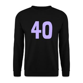40. 40 JAHRE. 40-JÄHRIGES JUBILÄUM. 40-JÄHRIGES JUBILÄUM. - Unisex Pullover - Schwarz - Vorne - Alina (178cm) & Michal (187cm)