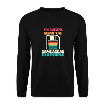 Jahrgang | Klassisch | Klassisch | Alt - Unisex Pullover - Schwarz - Vorne - Alina (178cm) & Michal (187cm)