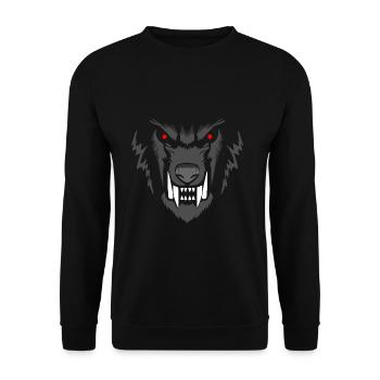 Werewolf Werwolfkopf Werwolf Wolfsmensch - Unisex Pullover - Schwarz - Vorne - Alina (178cm) & Michal (187cm)