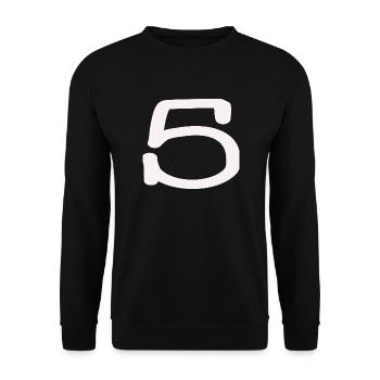 5. 5 JAHRE. 5-JÄHRIGES JUBILÄUM. 5-JÄHRIGES JUBILÄUM. 5. - Unisex Pullover - Schwarz - Vorne - Alina (178cm) & Michal (187cm)
