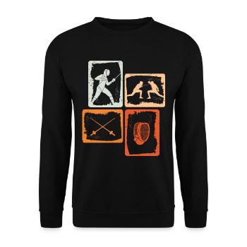 Fechten Fechtkampf Fechtsport Kinder Fechter - Unisex Pullover - Schwarz - Vorne - Alina (178cm) & Michal (187cm)