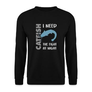 Catfish fishing fight with the strong catfish - Unisex Sweatshirt - black - Front - Alina (178cm) & Michal (187cm)