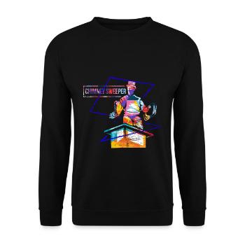 Flinker Schornsteinfeger Glücksbringer - Unisex Pullover - Schwarz - Vorne - Alina (178cm) & Michal (187cm)