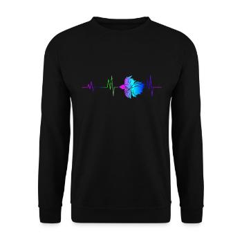 Siamesischer Kampffisch - Unisex Pullover - Schwarz - Vorne - Alina (178cm) & Michal (187cm)