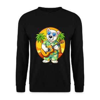 Lunettes de soleil de plage d’été d’ours polaire drôle hawaïen - Sweat-shirt Unisexe - noir - Devant - Alina (178cm) & Michal (187cm)
