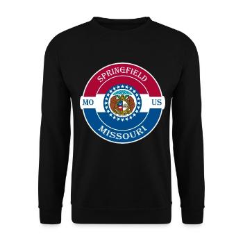 Springfield Missouri Flagge USA Souvenir Abzeichen - Unisex Pullover - Schwarz - Vorne - Alina (178cm) & Michal (187cm)