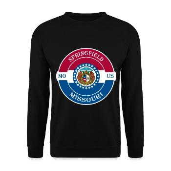 Springfield Missouri Flagge USA Souvenir Abzeichen - Unisex Pullover - Schwarz - Vorne - Alina (178cm) & Michal (187cm)
