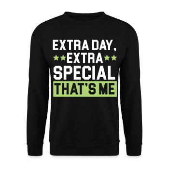 Happy Birthday Schaltjahr 29. Februar Schalttag - Unisex Pullover - Schwarz - Vorne - Alina (178cm) & Michal (187cm)
