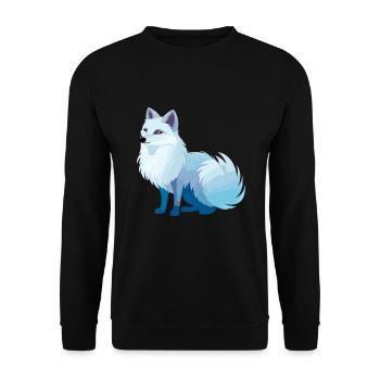Arktisfuchs Bunte Aquarell-Karikatur Kawaii Anim - Unisex Pullover - Schwarz - Vorne - Alina (178cm) & Michal (187cm)