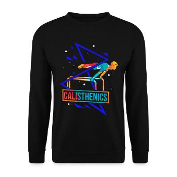 Dynamischer Calisthenics Streetworkout - Unisex Pullover - Schwarz - Vorne - Alina (178cm) & Michal (187cm)