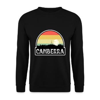 Canberra Australien Flagge Skyline Reise-Souvenir - Unisex Pullover - Schwarz - Vorne - Alina (178cm) & Michal (187cm)