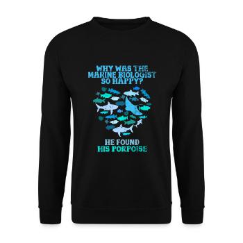 Neugieriger Meeresbiologe Tiefsee - Unisex Pullover - Schwarz - Vorne - Alina (178cm) & Michal (187cm)
