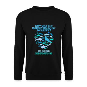 Neugieriger Meeresbiologe Tiefsee - Unisex Pullover - Schwarz - Vorne - Alina (178cm) & Michal (187cm)