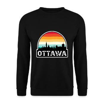 Ottawa Kanada Flagge Skyline Reisesouvenir - Unisex Pullover - Schwarz - Vorne - Alina (178cm) & Michal (187cm)