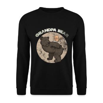 Grandpa Bear - Unisex Pullover - Schwarz - Vorne - Alina (178cm) & Michal (187cm)