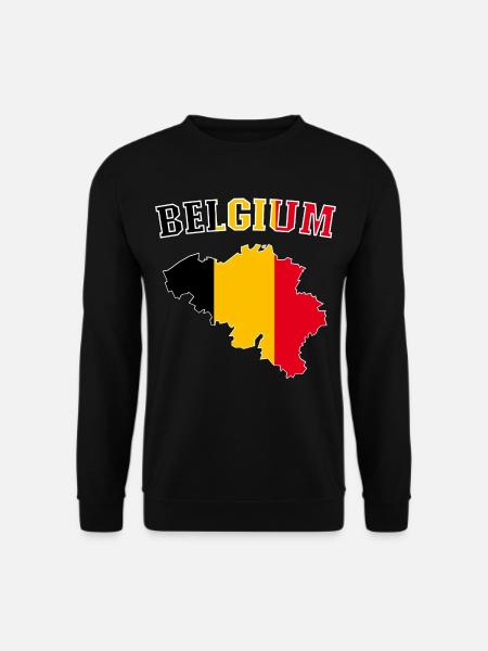Belgien Flagge Map - Unisex Pullover - Schwarz