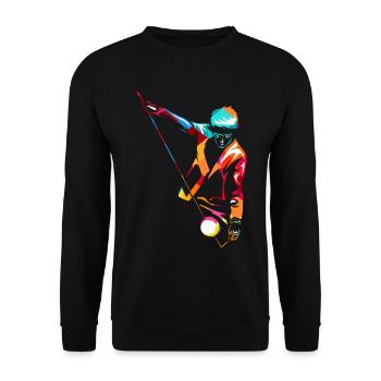 Geschickter Diabolo Zirkusspieler - Unisex Pullover - Schwarz - Vorne - Alina (178cm) & Michal (187cm)
