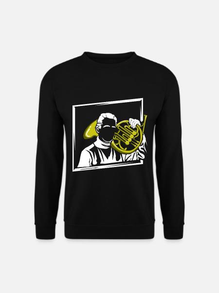 Festliches Waldhorn Blasmusik - Unisex Pullover - Schwarz