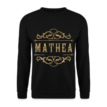 Mathea gold - Unisex Pullover - Schwarz - Vorne - Alina (178cm) & Michal (187cm)