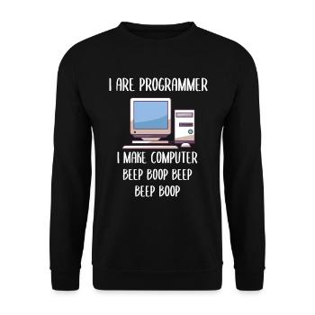 I Are Programmer Programming - Unisex Pullover - Schwarz - Vorne - Alina (178cm) & Michal (187cm)