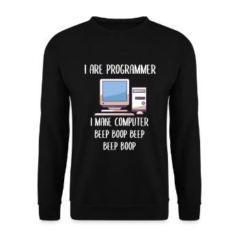 I Are Programmer Programming - Unisex Pullover - Schwarz - Vorne - Alina (178cm) & Michal (187cm)