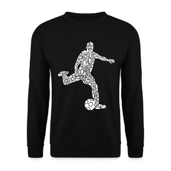 Fußballspieler Symbole Fußball Spieler Fußballer - Unisex Pullover - Schwarz - Vorne - Alina (178cm) & Michal (187cm)
