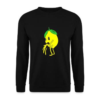 Zitrone Zitronenmotiv Citron Limonette Limone - Unisex Pullover - Schwarz - Vorne - Alina (178cm) & Michal (187cm)